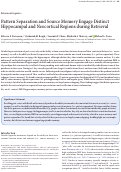 Cover page: Pattern Separation and Source Memory Engage Distinct Hippocampal and Neocortical Regions during Retrieval