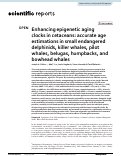 Cover page of Enhancing epigenetic aging clocks in cetaceans: accurate age estimations in small endangered delphinids, killer whales, pilot whales, belugas, humpbacks, and bowhead whales.