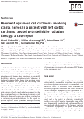 Cover page: Recurrent squamous cell carcinoma involving cranial nerves in a patient with left glottic carcinoma treated with definitive radiation therapy: A case report.