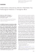 Cover page: Inflammation Induced by Infection Potentiates Tau Pathological Features in Transgenic Mice