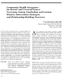 Cover page: Community Health Navigators for Breast- and Cervical-Cancer Screening Among Cambodian and Laotian Women: Intervention Strategies and Relationship-Building Processes