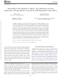 Cover page: Responding to the Emotions of Others: Age Differences in Facial Expressions and Age-Specific Associations With Relational Connectedness