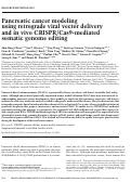 Cover page: Pancreatic cancer modeling using retrograde viral vector delivery and in vivo CRISPR/Cas9-mediated somatic genome editing