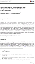 Cover page: Geographic Variation in the Cumulative Risk of Imprisonment and Parental Imprisonment in the United States