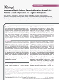 Cover page: Landscape of Cyclin Pathway Genomic Alterations Across 5,356 Prostate Cancers: Implications for Targeted Therapeutics