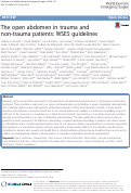 Cover page: The open abdomen in trauma and non-trauma patients: WSES guidelines