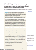 Cover page: Association of Scheduled vs Emergency-Only Dialysis With Health Outcomes and Costs in Undocumented Immigrants With End-stage Renal Disease