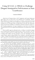 Cover page: Using 42 U.S.C. § 1985(2) to Challenge Dragnet Immigration Enforcement at State Courthouses