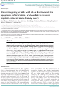 Cover page: Direct targeting of sEH with alisol B alleviated the apoptosis, inflammation, and oxidative stress in cisplatin-induced acute kidney injury