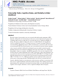 Cover page: Personality Traits, Cognitive States, and Mortality in Older Adulthood