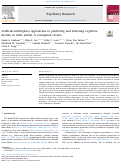 Cover page: Artificial intelligence approaches to predicting and detecting cognitive decline in older adults: A conceptual review