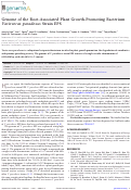 Cover page: Genome of the Root-Associated Plant Growth-Promoting Bacterium Variovorax paradoxus Strain EPS