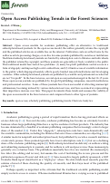Cover page: Open Access Publishing Trends in the Forest Sciences