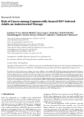 Cover page: Risk of Cancer among Commercially Insured HIV-Infected Adults on Antiretroviral Therapy.