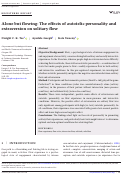 Cover page: Alone but flowing: The effects of autotelic personality and extraversion on solitary flow.