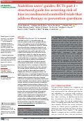 Cover page: Nutrition users guides: RCTs part 1 - structured guide for assessing risk of bias in randomised controlled trials that address therapy or prevention questions.