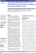 Cover page: Synergistic antitumor activity of pan-PI3K inhibition and immune checkpoint blockade in bladder cancer.