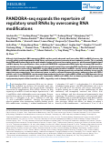 Cover page: PANDORA-seq expands the repertoire of regulatory small RNAs by overcoming RNA modifications