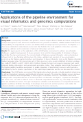 Cover page: Applications of the pipeline environment for visual informatics and genomics computations