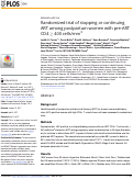 Cover page: Randomized trial of stopping or continuing ART among postpartum women with pre-ART CD4 ≥ 400 cells/mm3