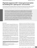 Cover page: Filgotinib suppresses HIV-1-driven gene transcription by inhibiting HIV-1 splicing and T cell activation