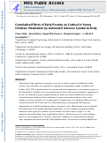 Cover page: Cumulative effects of early poverty on cortisol in young children: moderation by autonomic nervous system activity.