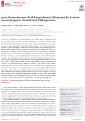 Cover page: para-Aminobenzoic Acid Biosynthesis Is Required for Listeria monocytogenes Growth and Pathogenesis