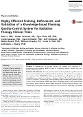 Cover page: Highly Efficient Training, Refinement, and Validation of a Knowledge-based Planning Quality-Control System for Radiation Therapy Clinical Trials