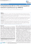 Cover page: Computational prediction of the osmoregulation network in Synechococcus sp. WH8102