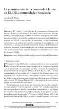 Cover page: La construcción de la comunidad latina de EE.UU.: comunidades voseantes.