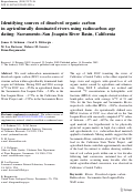 Cover page: Identifying sources of dissolved organic carbon in agriculturally dominated rivers using radiocarbon age dating: Sacramento–San Joaquin River Basin, California