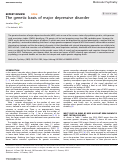 Cover page: The genetic basis of major depressive disorder.