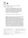 Cover page: Access to Posthospitalization Acute Care Facilities is Associated with Payer Status for Open Abdominal Aortic Repair and Open Lower Extremity Revascularization in the Vascular Quality Initiative