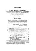 Cover page: Public Health and Safety Consequences of Denying Access to Justice for Victims of Prison Staff Sexual Misconduct