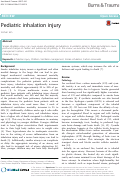 Cover page: Pediatric inhalation injury.