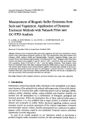 Cover page: Measurement of biogenic sulfur emissions from soils and vegetation: Application of dynamic enclosure methods with Natusch filter and GC/FPD analysis