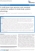 Cover page: A multi-tissue type genome-scale metabolic network for analysis of whole-body systems physiology