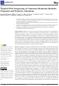 Cover page: Targeted DNA Sequencing of Cutaneous Melanoma Identifies Prognostic and Predictive Alterations.