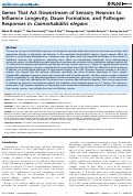 Cover page: Genes that act downstream of sensory neurons to influence longevity, dauer formation, and pathogen responses in Caenorhabditis elegans.