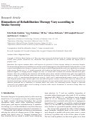 Cover page: Biomarkers of Rehabilitation Therapy Vary according to Stroke Severity.