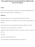 Cover page: Close-Packed Nanowire-Bacteria Hybrids for Efficient Solar-Driven CO2 Fixation