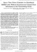 Cover page: Space-time power schedule for distributed MIMO links without instantaneous channel state information at the transmitting nodes