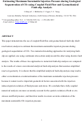 Cover page: Estimating maximum sustainable injection pressure during geological sequestration of CO2 
using coupled fluid flow and geomechanical fault-slip analysis