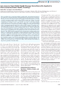 Cover page: Can lessons from public health disease surveillance be applied to environmental public health tracking?