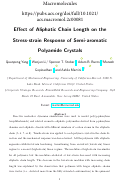 Cover page: Effect of Aliphatic Chain Length on the Stress–Strain Response of Semiaromatic Polyamide Crystals