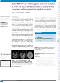 Cover page: Novel KRIT1/CCM1 heterozygous nonsense mutation (c.715 C&gt;T) associated with cerebral and cerebellar cavernous malformations in a paediatric patient