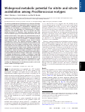 Cover page: Widespread metabolic potential for nitrite and nitrate assimilation among Prochlorococcus ecotypes