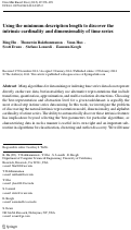 Cover page: Using the minimum description length to discover the intrinsic cardinality and dimensionality of time series