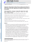 Cover page: Diagnostic Thresholds for Blood Pressure Measured at Home in the Context of the 2017 Hypertension Guideline