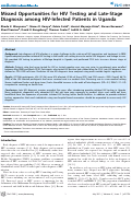 Cover page: Missed opportunities for HIV testing and late-stage diagnosis among HIV-infected patients in Uganda.